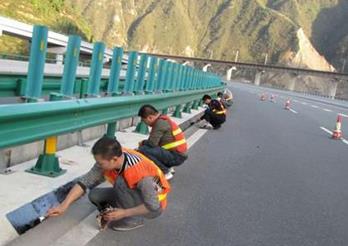 Highway guardrail installation